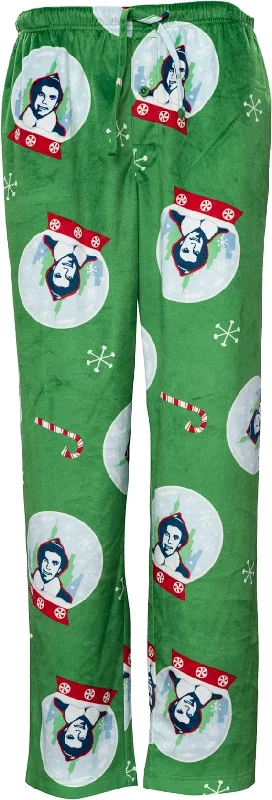 Buddy the Elf Snowflakes Candy Cane Christmas Green Lounge Pants