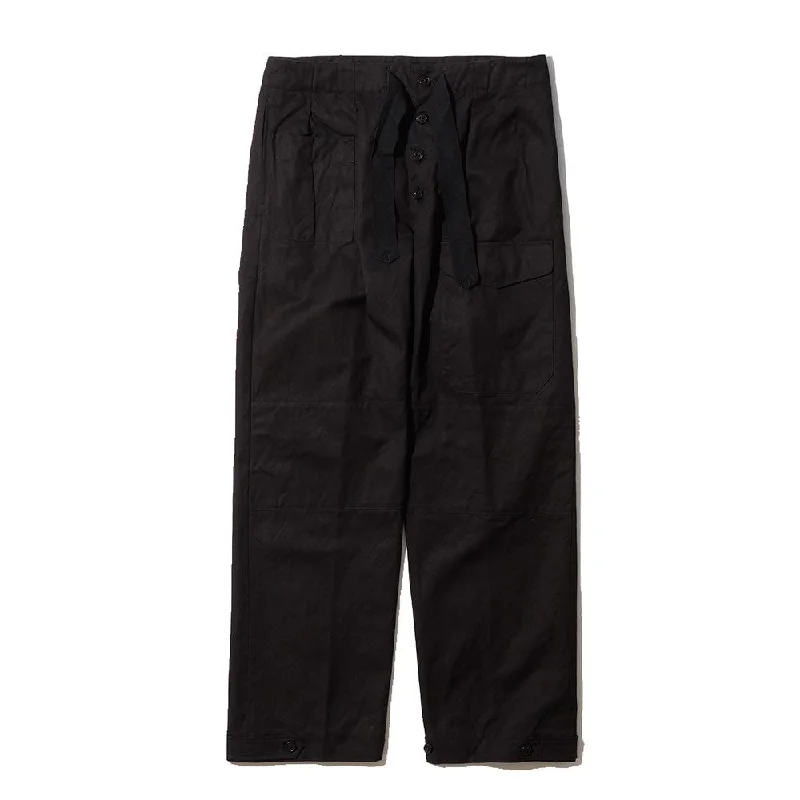 Coherence Tino Selvedge Yacht Canvas Trousers Black