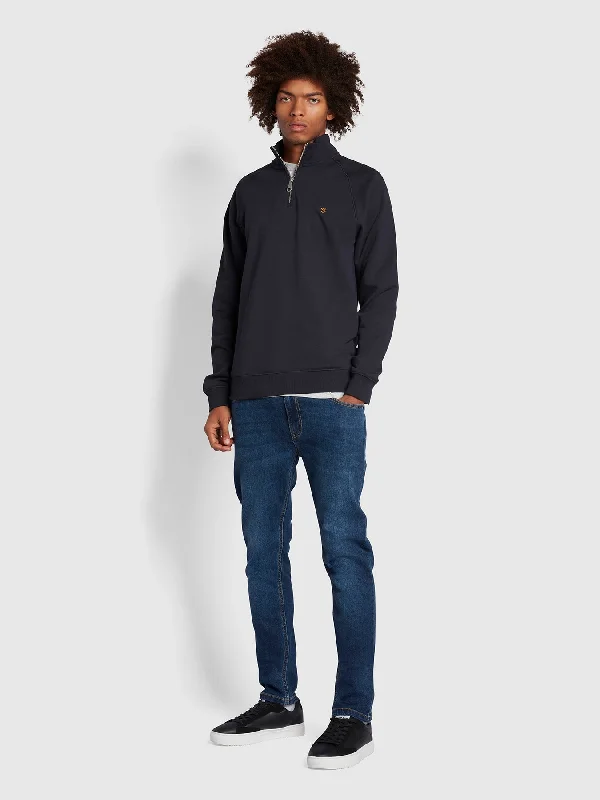 Drake Slim Fit Stretch Jeans In Mid Denim