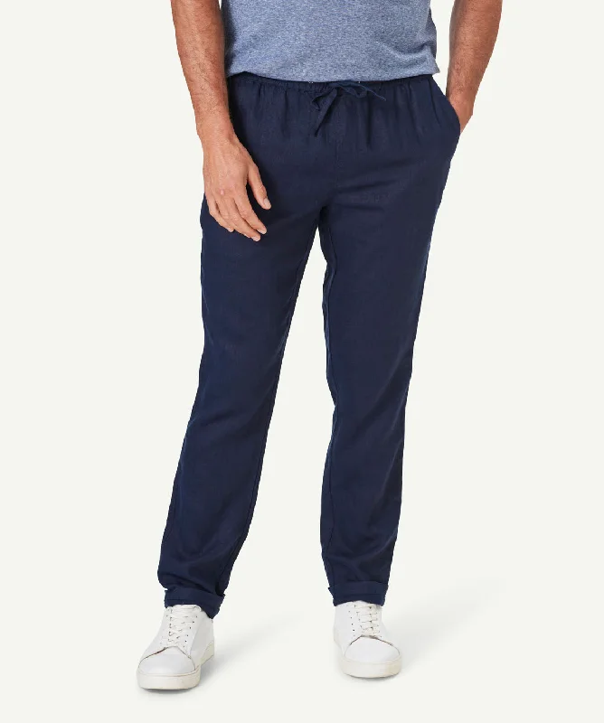 Evans Linen Pant - Navy