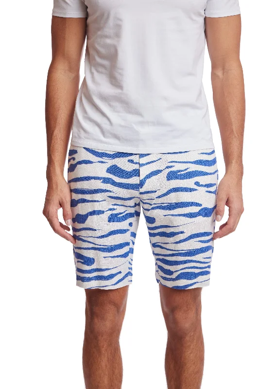 Felix Shorts - slim - White Royal Zebra