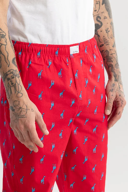 giraffe-print-red-pyjama