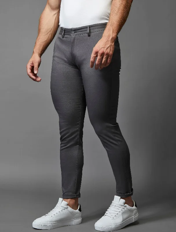 Grey Tapered Fit Chinos