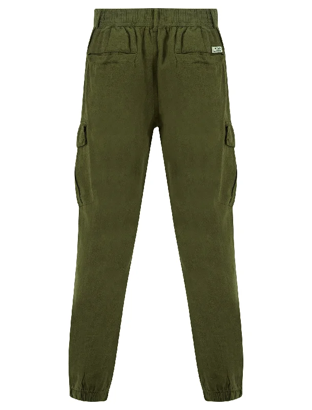 idas-linen-cotton-comfort-fit-elasticated-waist-cargo-trousers-in-olive-night-tokyo-laundry