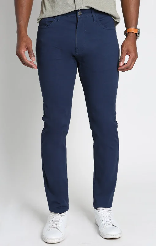 Navy Stretch Slim Fit 5 Pocket Twill Pant