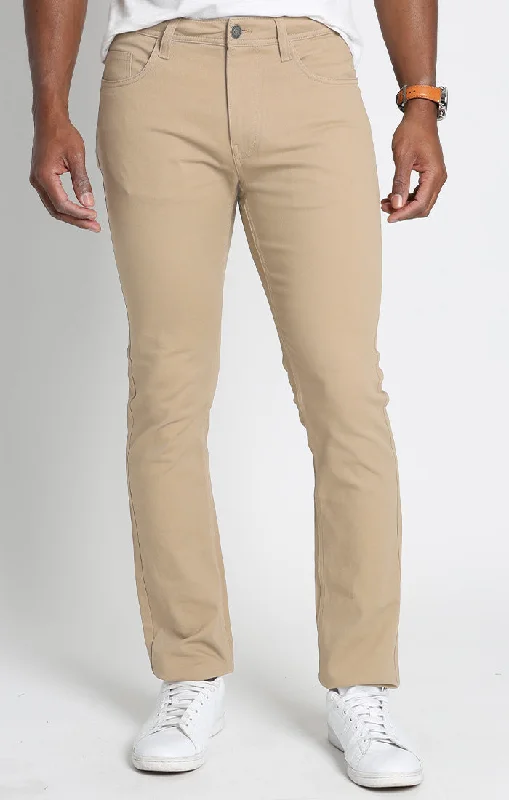 Khaki Stretch Slim Fit 5 Pocket Twill Pant