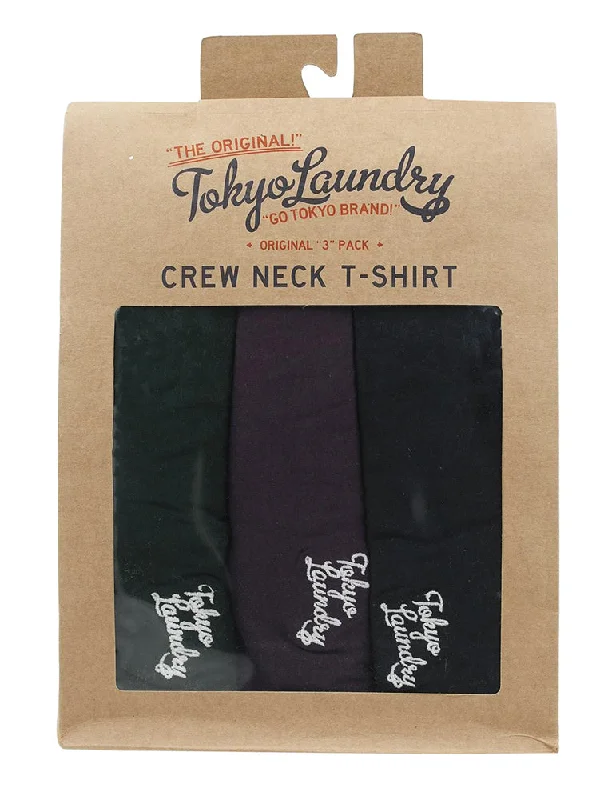 koppelo-3-pack-crew-neck-cotton-t-shirts-in-hunter-green-aubergine-black-tokyo-laundry