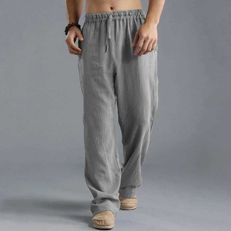 mens-casual-loose-cotton-linen-breathable-elastic-waist-trousers-31442547m