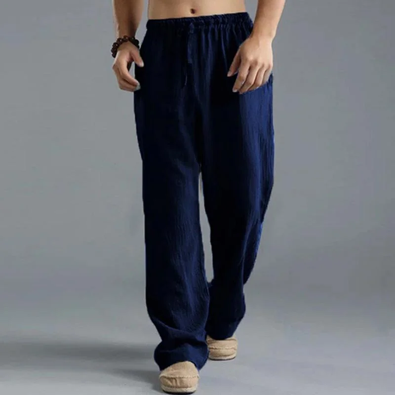 mens-casual-loose-cotton-linen-breathable-elastic-waist-trousers-31442547m