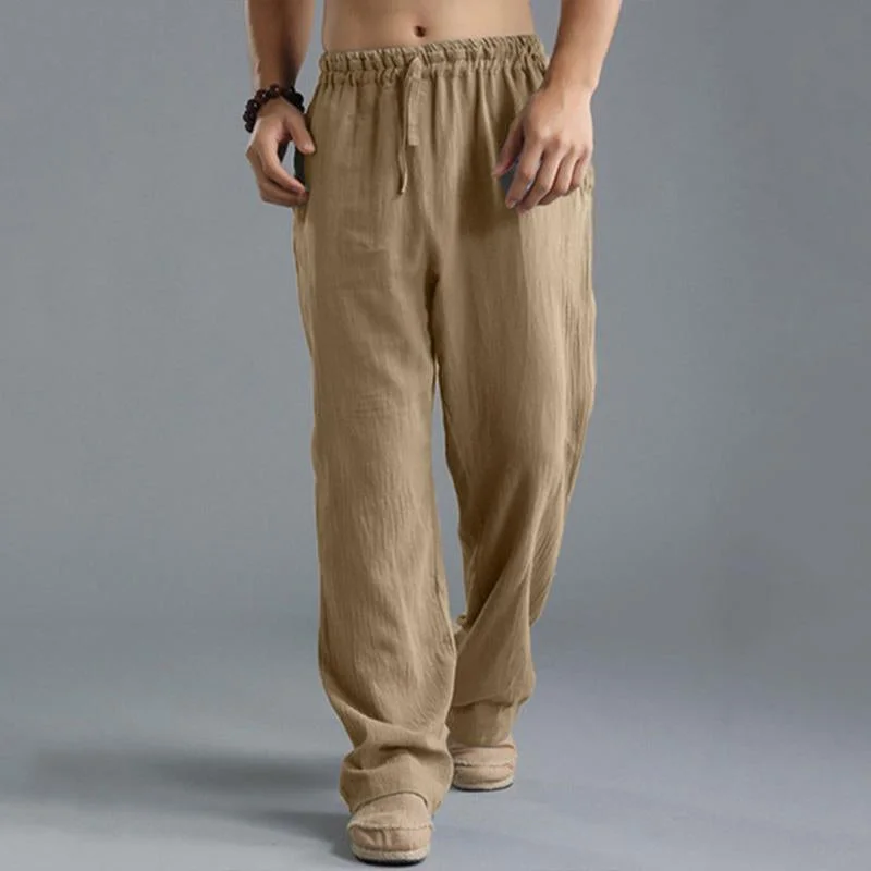 mens-casual-loose-cotton-linen-breathable-elastic-waist-trousers-31442547m