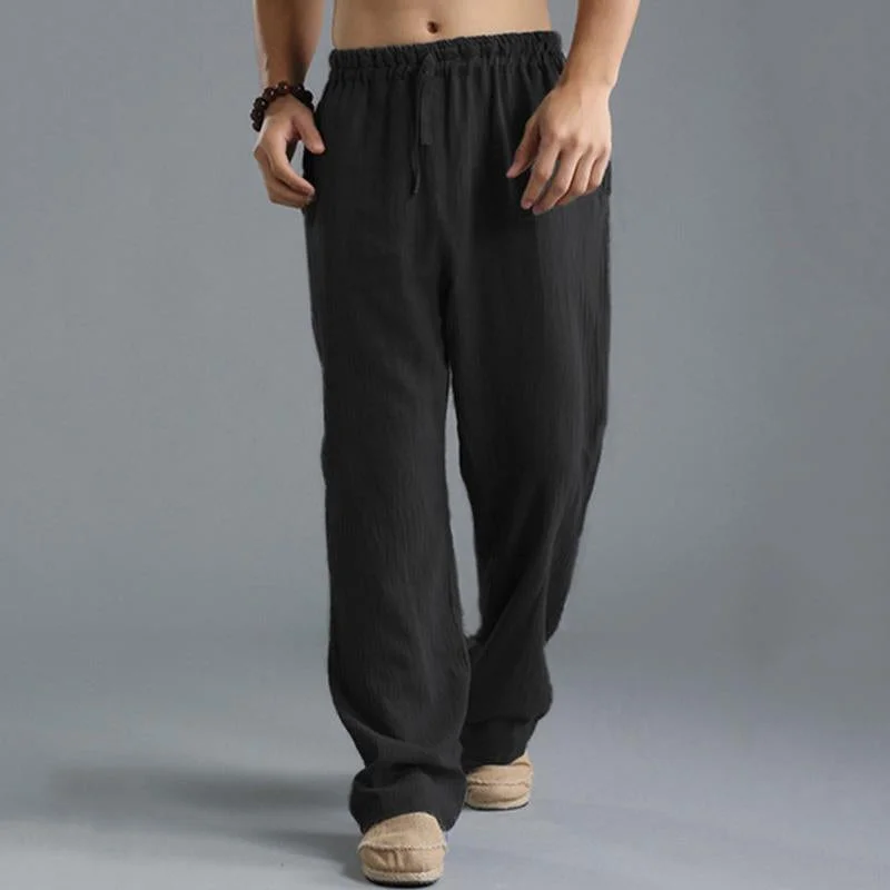 mens-casual-loose-cotton-linen-breathable-elastic-waist-trousers-31442547m