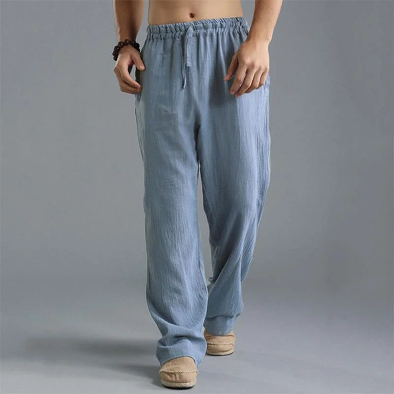 mens-casual-loose-cotton-linen-breathable-elastic-waist-trousers-31442547m