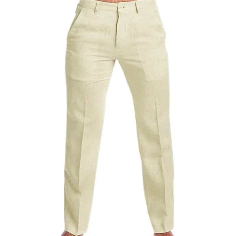 mens-casual-solid-color-linen-blend-loose-casual-pants-73137836m