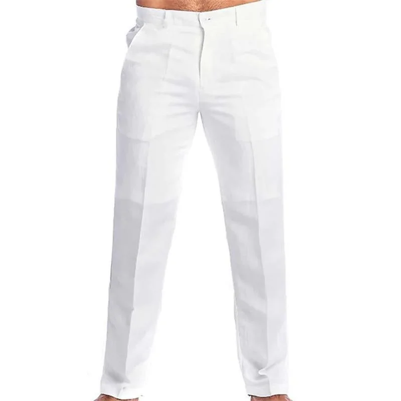 mens-casual-solid-color-linen-blend-loose-casual-pants-73137836m