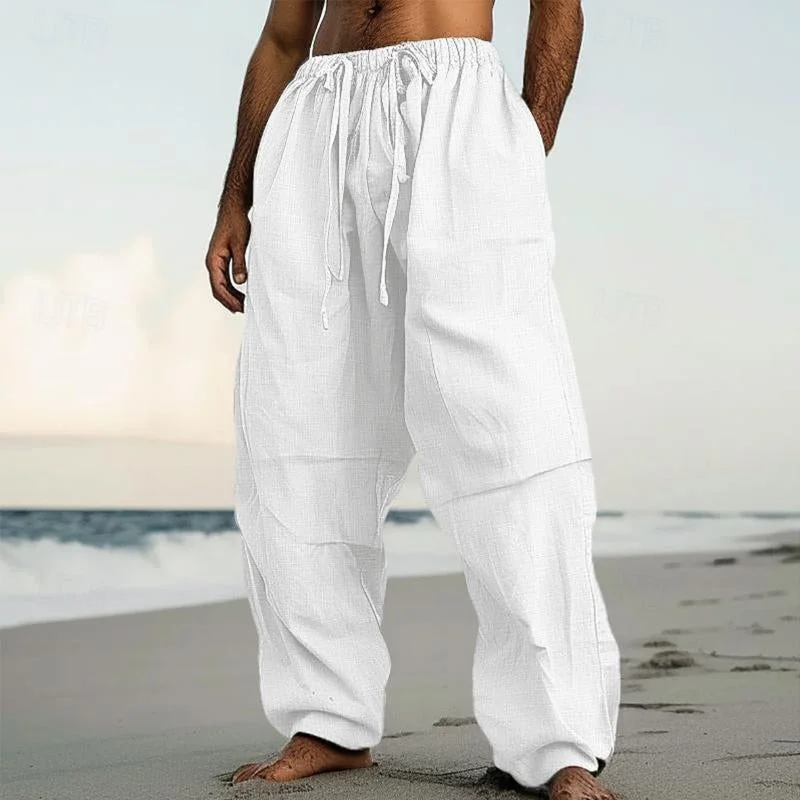 mens-loose-resort-solid-color-drawstring-straight-pants-23348165y