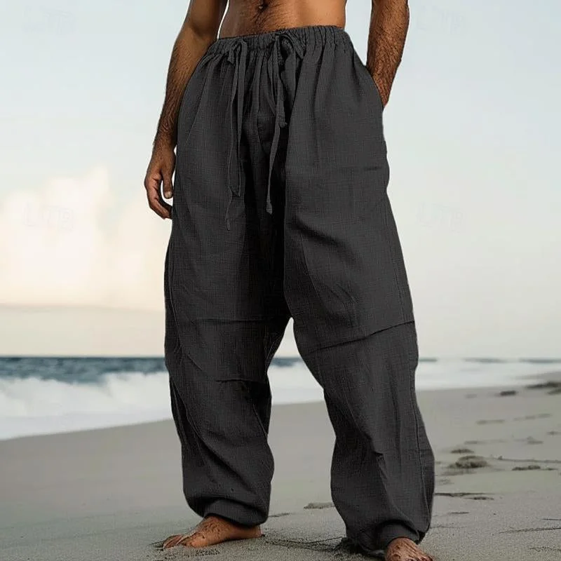 mens-loose-resort-solid-color-drawstring-straight-pants-23348165y