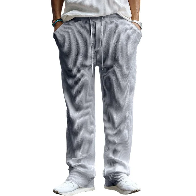 mens-solid-loose-straight-hanging-sense-striped-high-waist-wide-leg-pants-78661469z