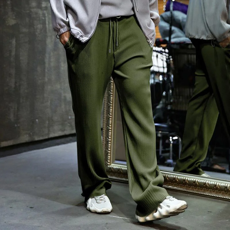 mens-solid-loose-straight-hanging-sense-striped-high-waist-wide-leg-pants-78661469z