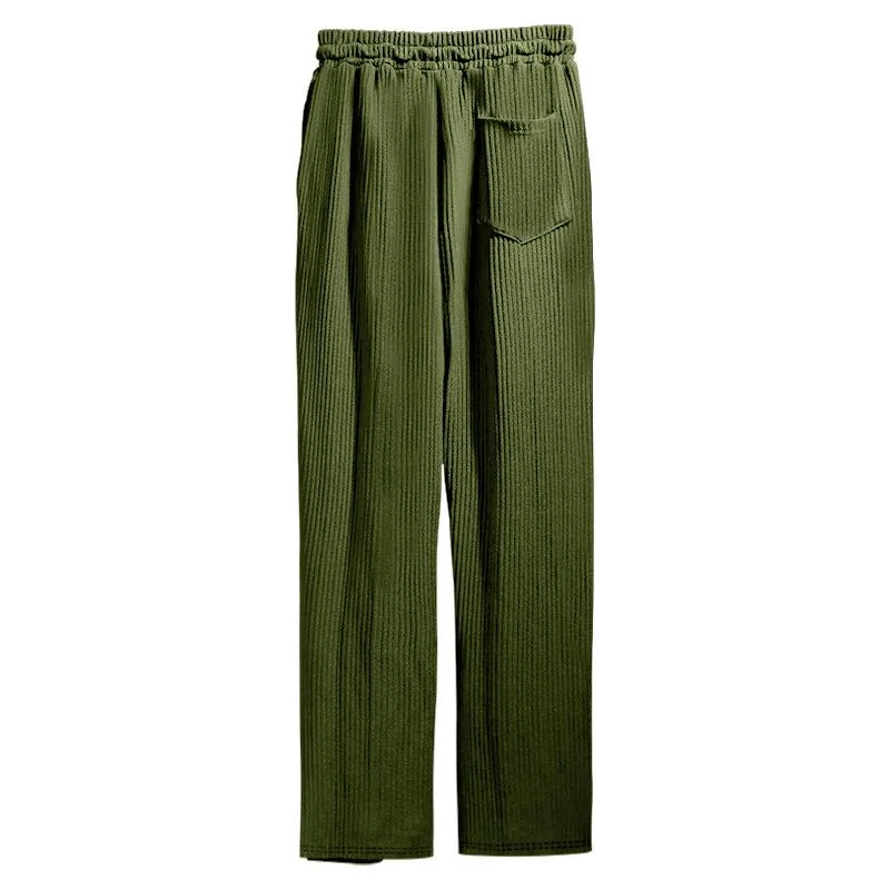 mens-solid-loose-straight-hanging-sense-striped-high-waist-wide-leg-pants-78661469z