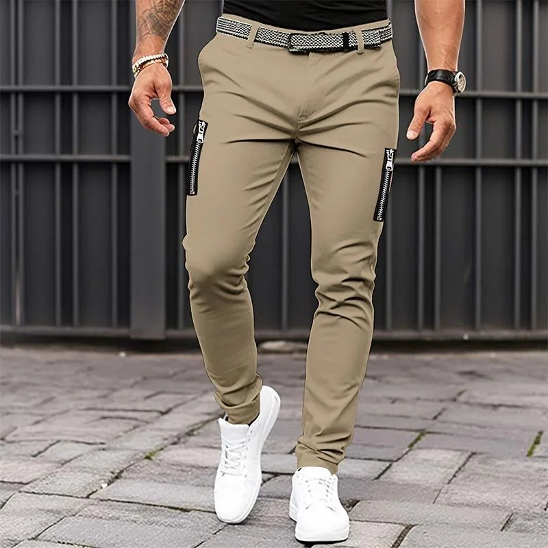 mens-solid-tight-zipper-decor-casual-pants-98885179z