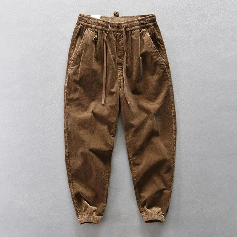 mens-vintage-corduroy-loose-loose-elastic-waist-pants-88615359m