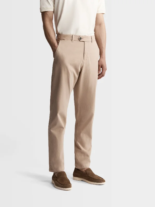 Slim Fit Sand Chinos