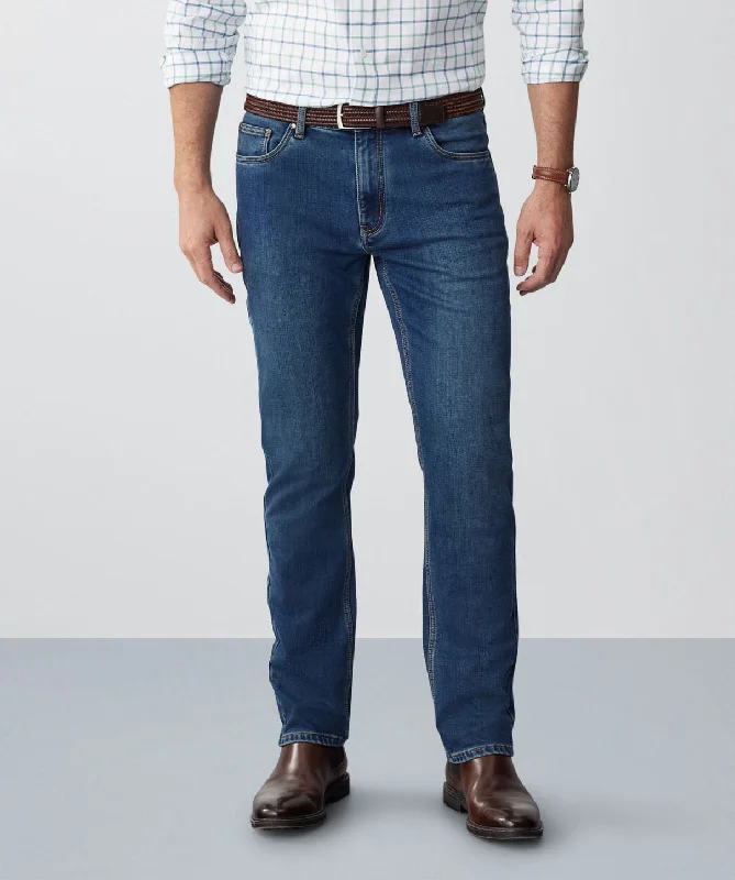 Somers Brushed Straight Jeans - Washed Indigo