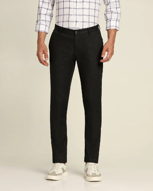 Slim Fit B-91 Casual Black Textured Khakis - Altus