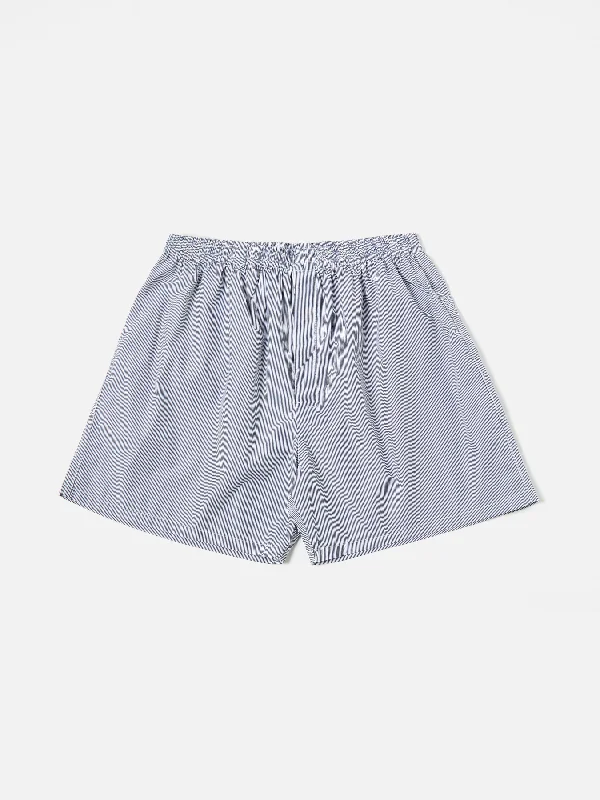 Universal Works Boxer Short in Blue Classic Stripes