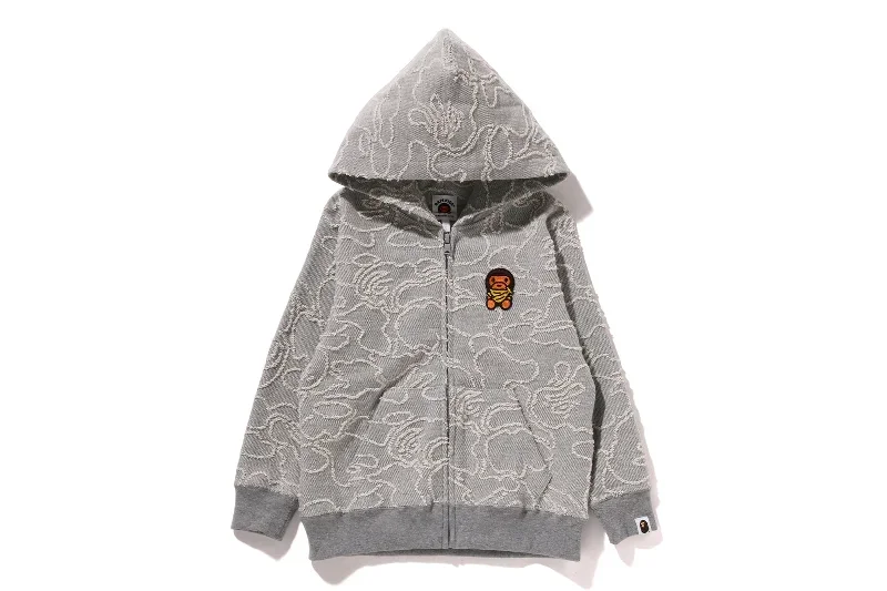 NEON CAMO JACQUARD BABY MILO ZIP HOODIE