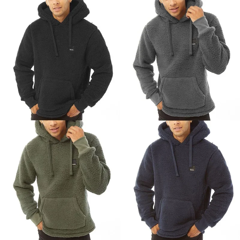 Bench Mens Jerry Borg Pullover Teddy Bear Fleece Hoodie