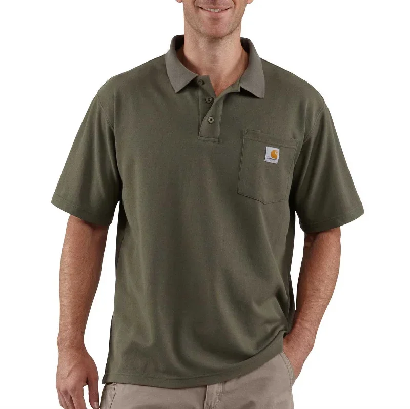 Carhartt Men's Loose Fit Midweight Short-Sleeve Pocket Polo Shirt