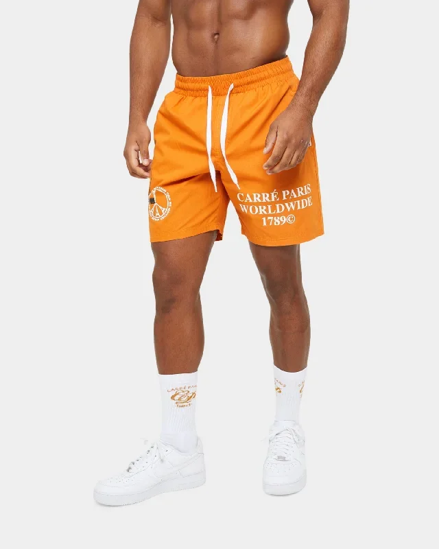 Carre Worldwide Slide Shorts Burnt Orange