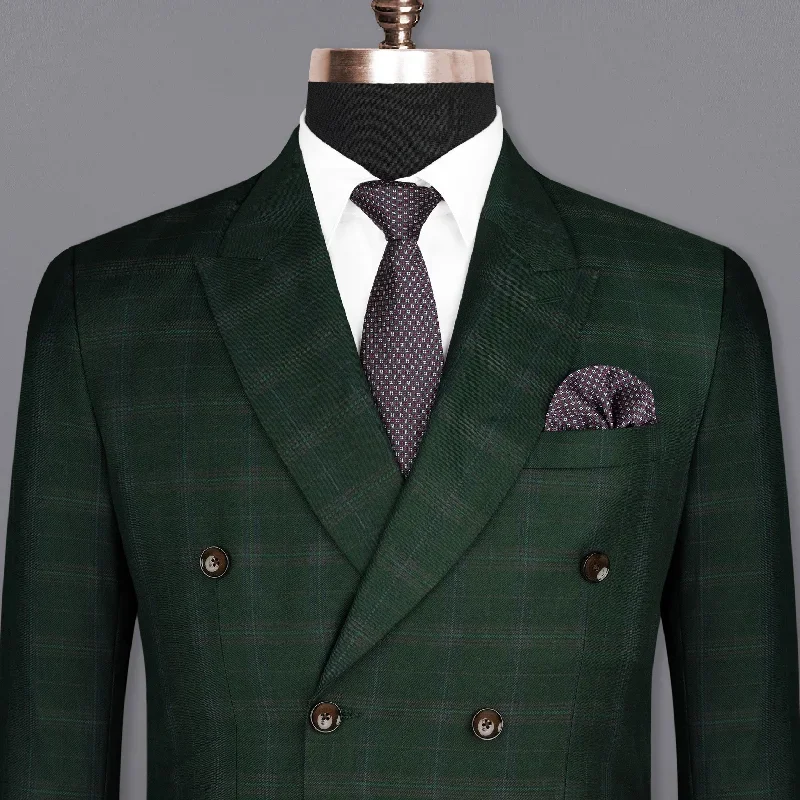 Celtic Green Super fine  Plaid Double Breasted Woolrich Blazer