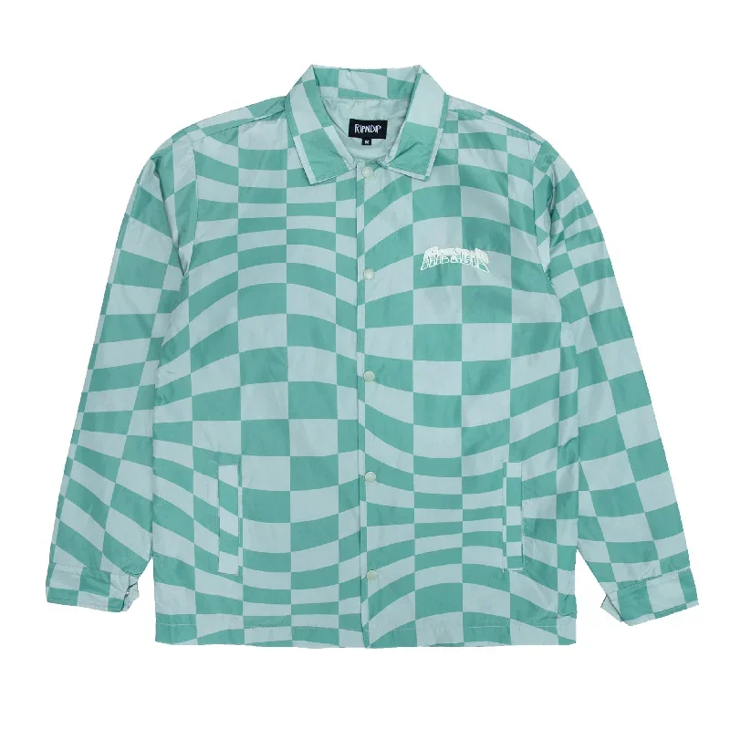 Checked Coaches Jacket (Military Green)