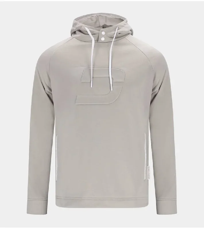 EMBOSSED HOODIE - KHAKI