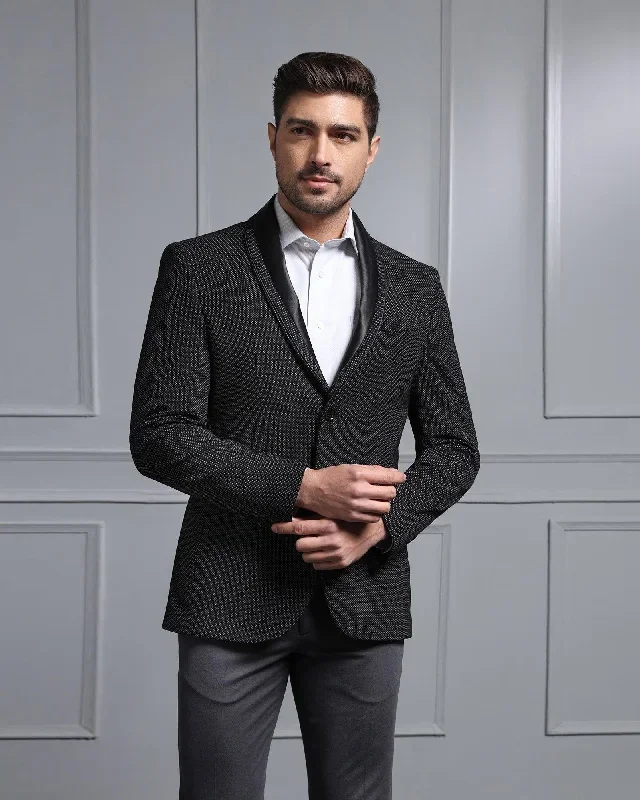 Formal Black Textured Blazer - Aaron