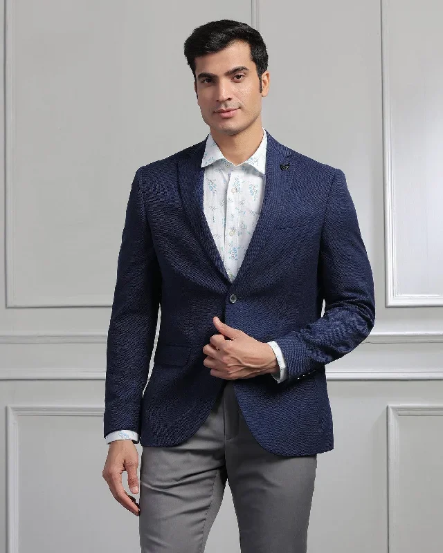 Formal Navy Textured Blazer - Garwin