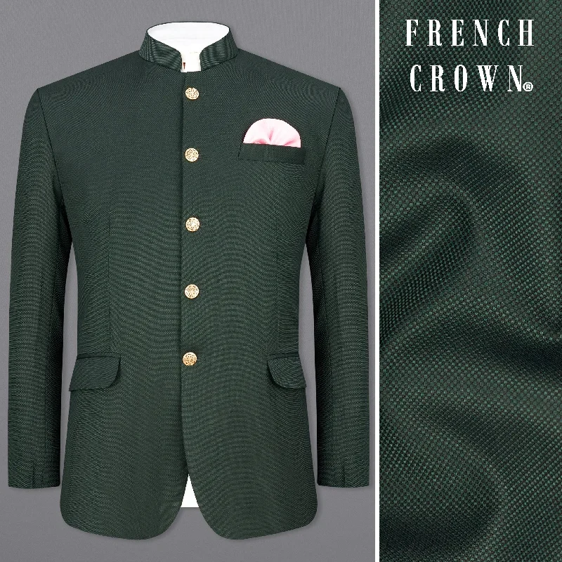 Heavy Metal Green Bandhgala Blazer