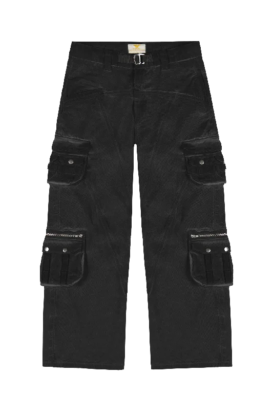 Heavy Wash Black Cargo