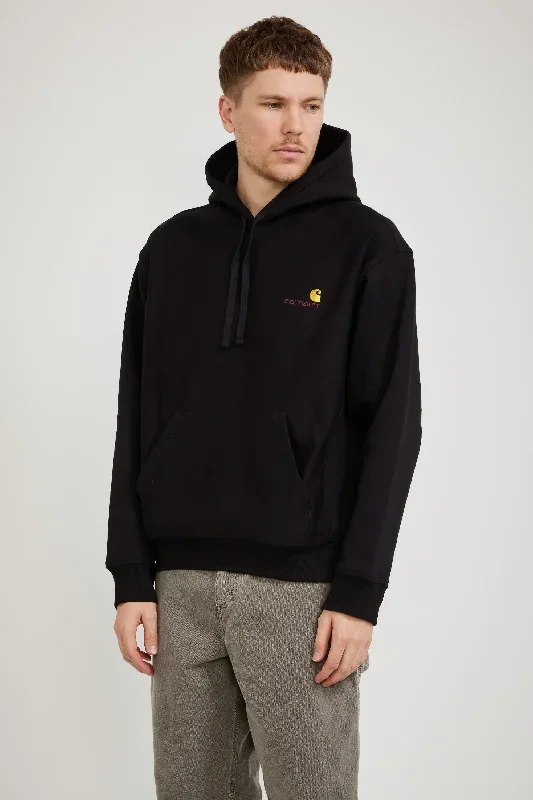 Hooded American Script Sweat Black