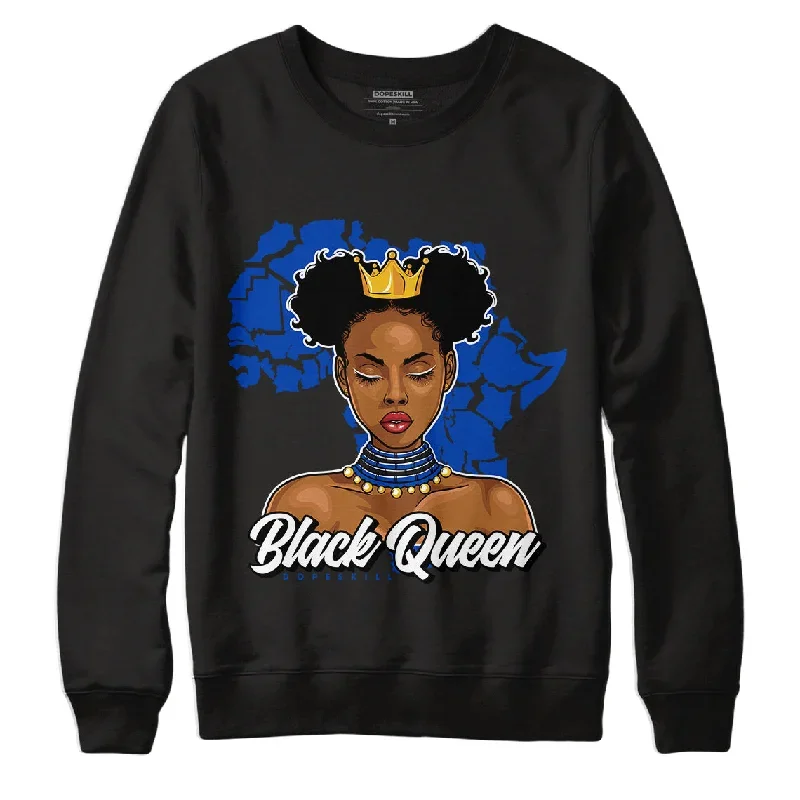 AJ 5 Racer Blue DopeSkill Sweatshirt Black Queen Graphic