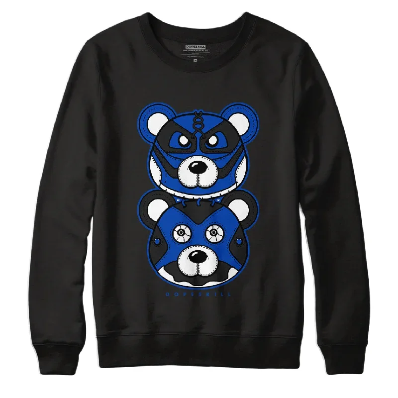 AJ 5 Racer Blue DopeSkill Sweatshirt Leather Bear Graphic