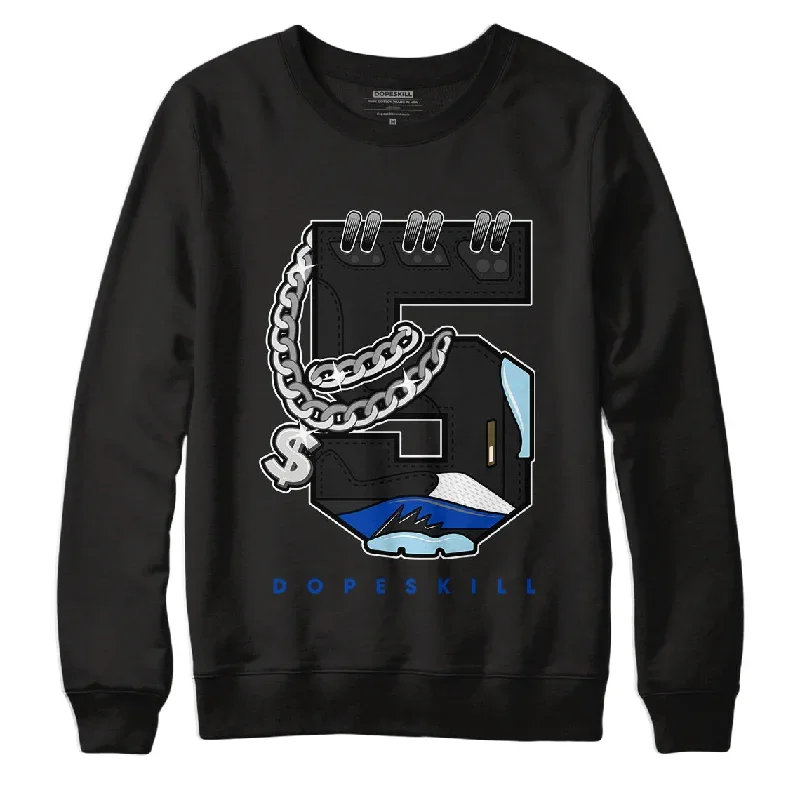 AJ 5 Racer Blue DopeSkill Sweatshirt No.5 Graphic