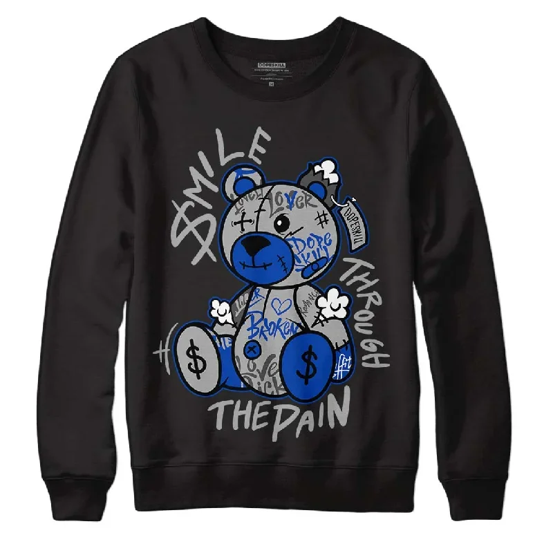 AJ 5 Racer Blue DopeSkill Sweatshirt Smile Through The Pain Graphic