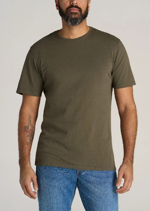 LJ&S Men's Tall REGULAR-FIT Crew Neck Tee in Surplus Green