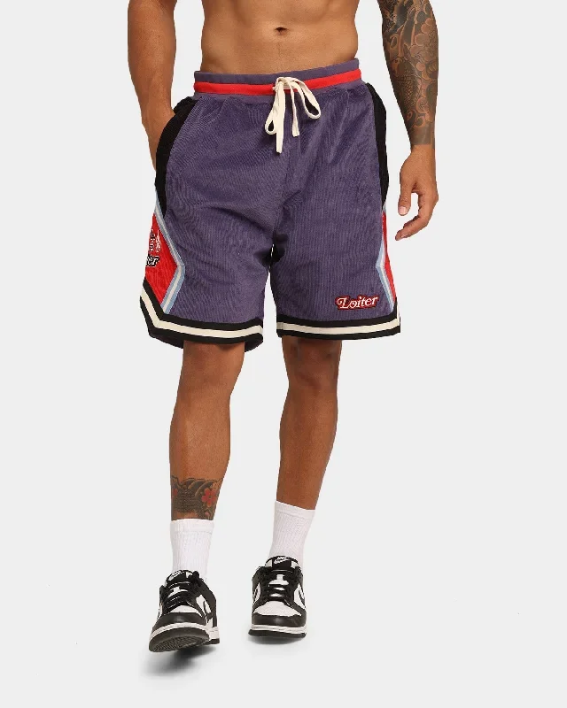 Loiter Carter Corduroy Basketball Shorts Purple