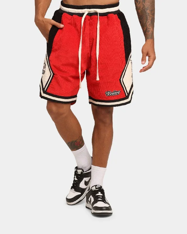 Loiter Carter Corduroy Basketball Shorts Red