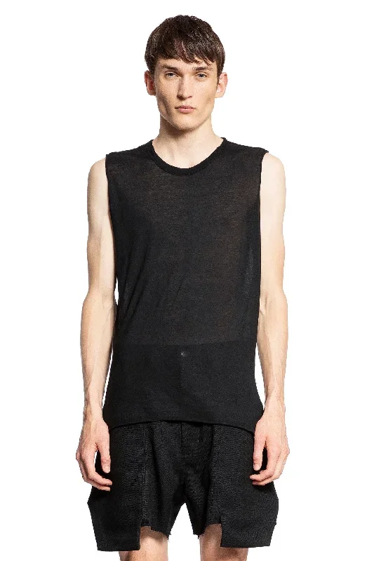 RICK OWENS MAN BLACK T-SHIRTS & TANK TOPS