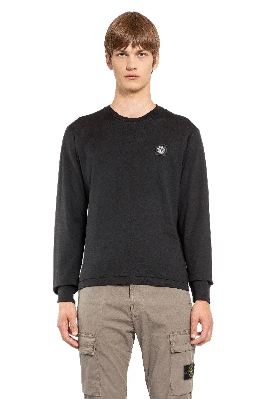 STONE ISLAND MAN BLACK T-SHIRTS & TANK TOPS